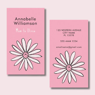 Pink Daisy mummy calling card