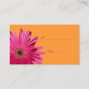 Pink Daisy Orange Special Occasion Place Card