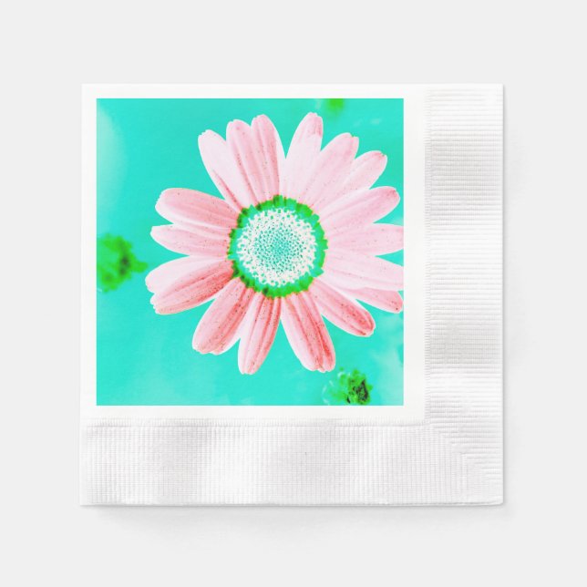 Pink Daisy Paper Napkin (Front)