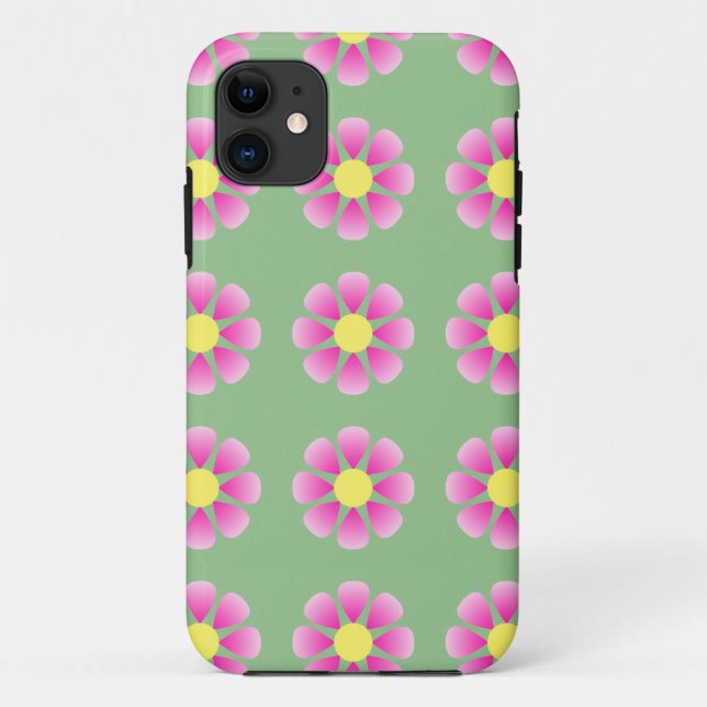 Pink daisy pattern Case-Mate iPhone case (Back)