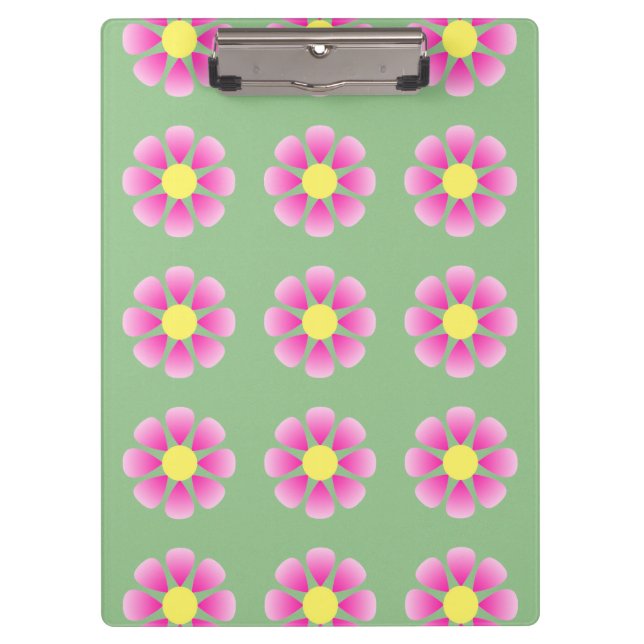 Pink daisy pattern clipboard (Front)
