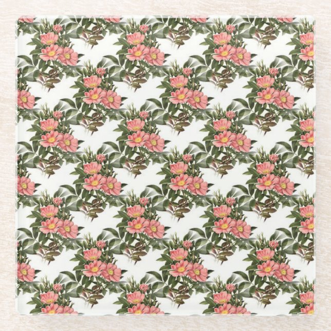 Pink Daisy Pattern Coasters (Front)