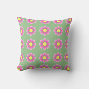 Pink daisy pattern cushion