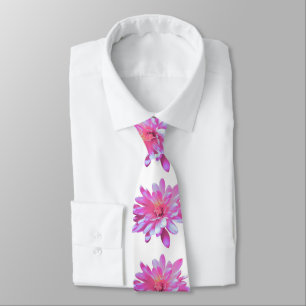 Pink daisy pink floral pink flower tie