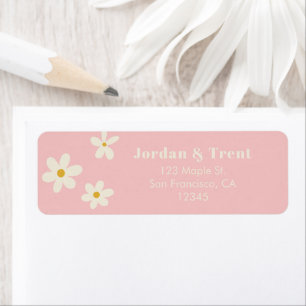 Pink Daisy Return Address Label
