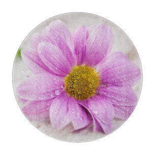 Pink Daisy Round Cutting Board