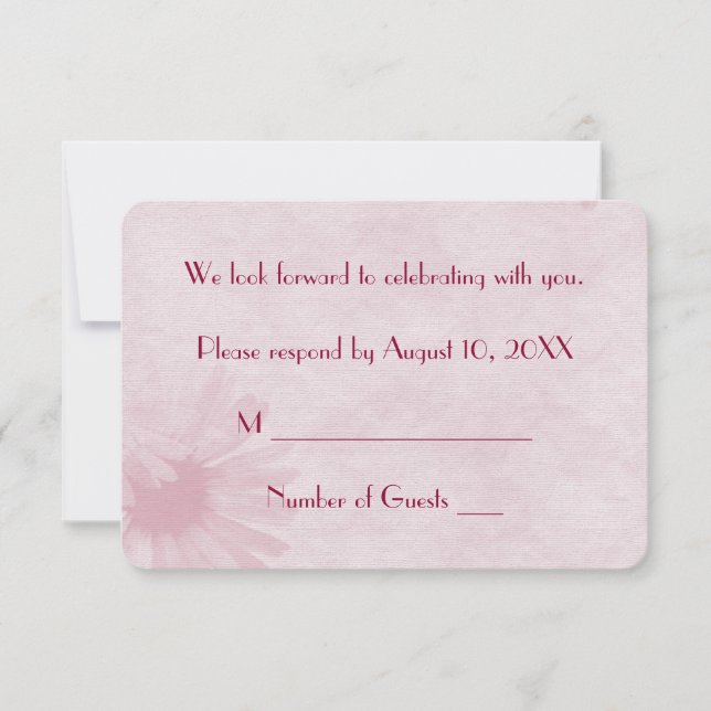 Pink Daisy RSVP Invitation (Front)