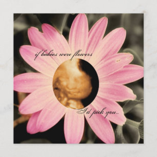 Pink Daisy Sonogram Baby Shower Invitations