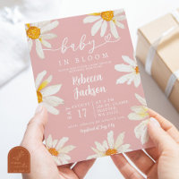 Pink Daisy Sunflower Baby In Bloom Baby Shower