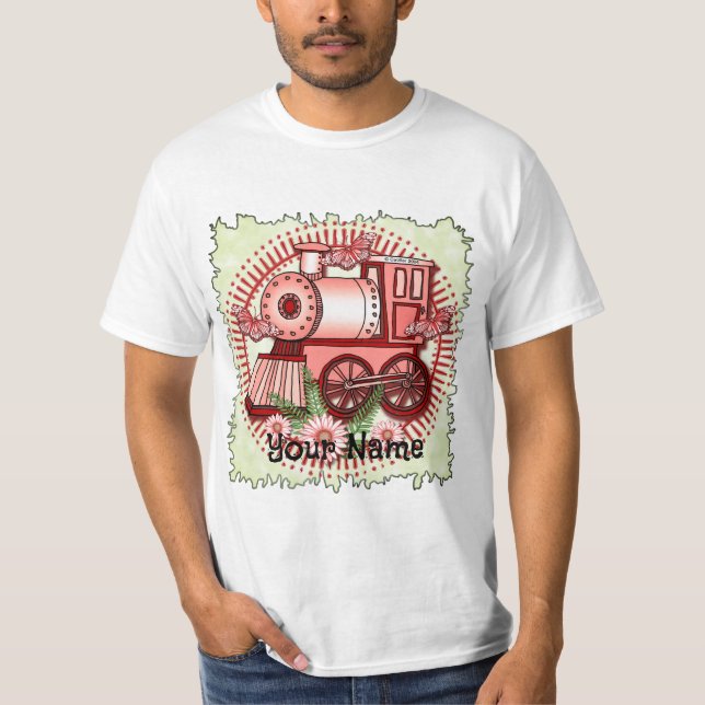 Pink Daisy Train t-shirt (Front)