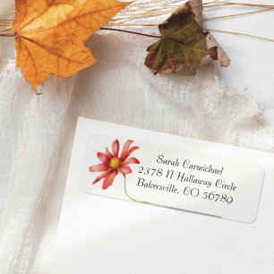 Pink Daisy Watercolor Return Address Label
