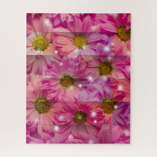 Pink Daisy Weave Jigsaw Puzzle