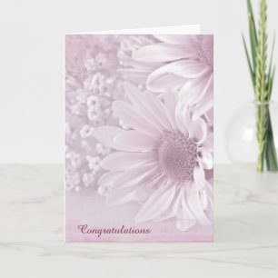 Pink Daisy Wedding Congratulations Card
