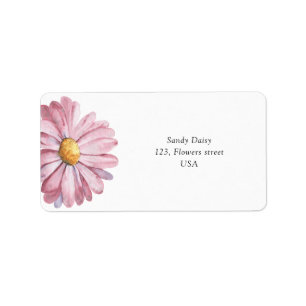 Pink daisy Wildflower  Label