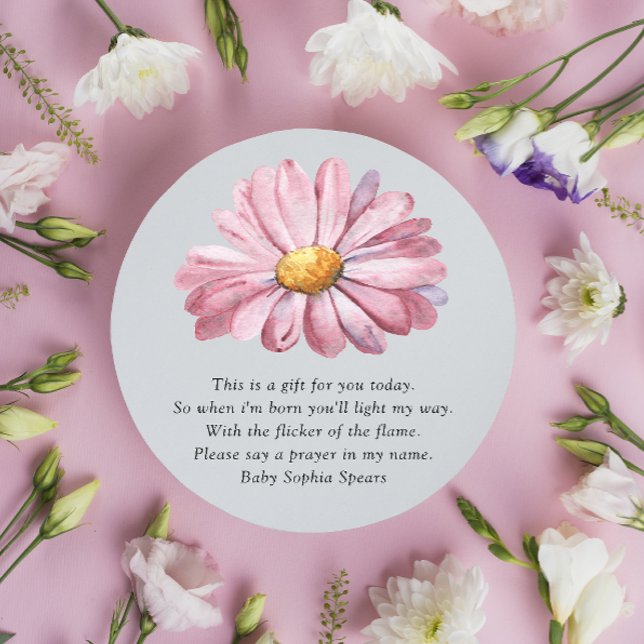 Pink daisy Wildflower - Prayer Candle Label (Creator Uploaded)