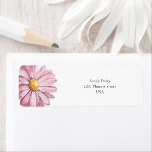 Pink daisy Wildflower  Return Address Label