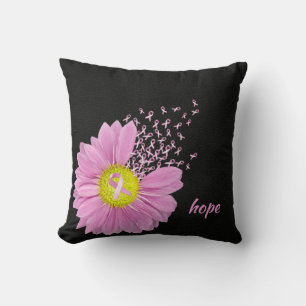 Pink Daisy with pink ribbons Cushion