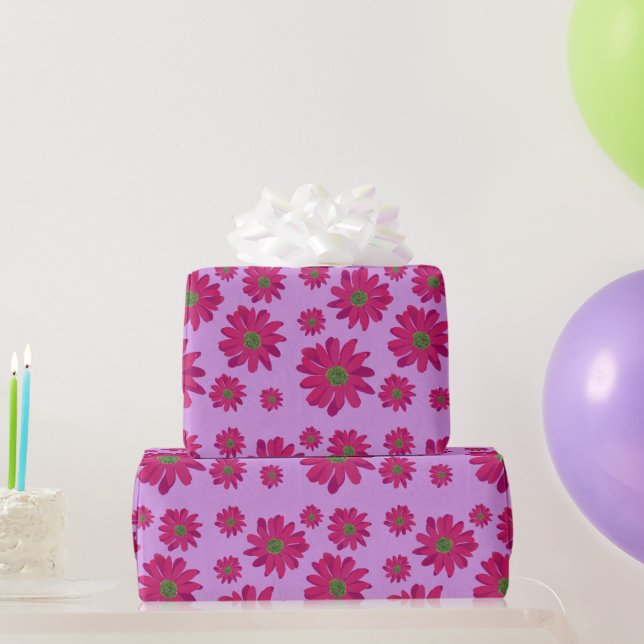 Pink Daisy Wrapping Paper (Party Gifts)