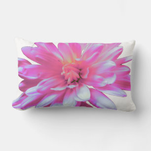 Pink daisy, zinnia, sunflower lumbar cushion