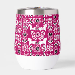Pink Dala Swedish Horse Print