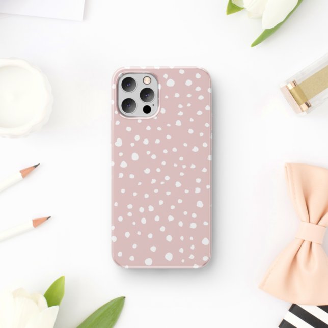 Pink Dalmatian Spots, Dalmatian Dots, Dotted Print Case-Mate iPhone Case (Creator Uploaded)