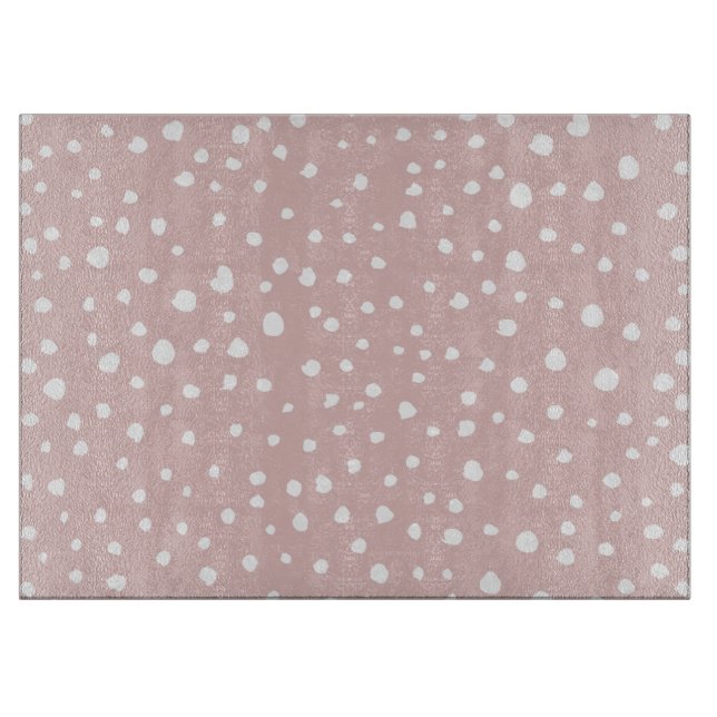 Pink Dalmatian Spots, Dalmatian Dots, Dotted Print Cutting Board (Front)