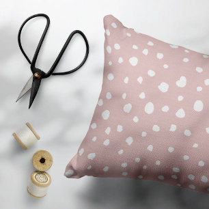 Pink Dalmatian Spots, Dalmatian Dots, Dotted Print Decorative Cushion