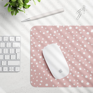 Pink Dalmatian Spots, Dalmatian Dots, Dotted Print Mouse Pad