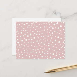 Pink Dalmatian Spots, Dalmatian Dots, Dotted Print Postcard