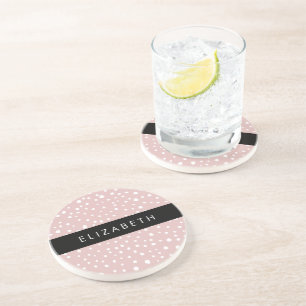 Pink Dalmatian Spots, Dalmatian Dots, Your Name Coaster
