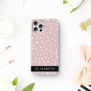 Pink Dalmatian Spots, Dalmatian Dots, Your Name iPhone 16 Case