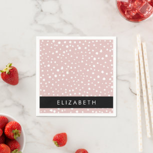 Pink Dalmatian Spots, Dalmatian Dots, Your Name Napkin