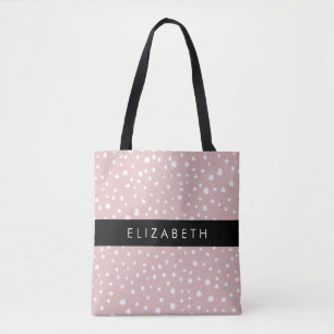 Pink Dalmatian Spots, Dalmatian Dots, Your Name Tote Bag