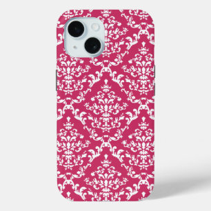 Pink Damask #1 at VictoriaShaylee iPhone 15 Case