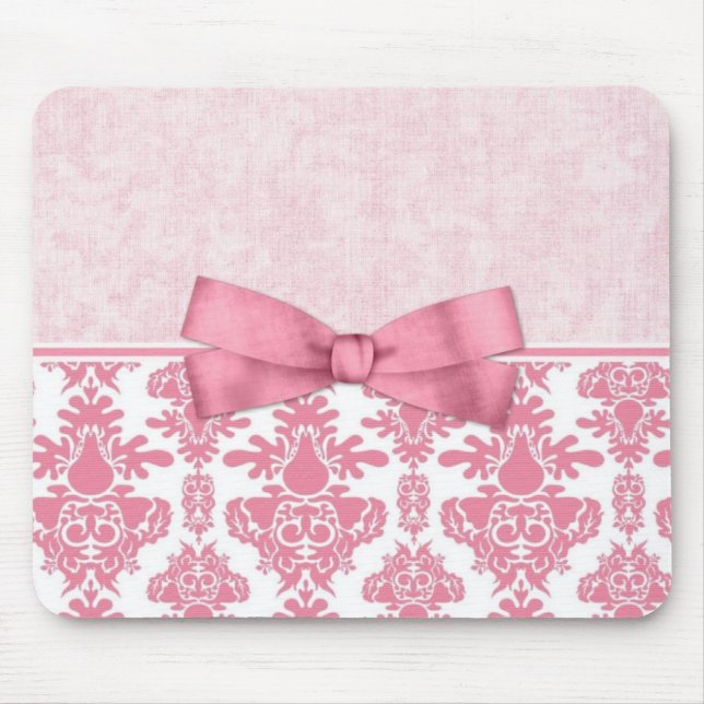 Pink Damask (2) Mouse Pad (Front)