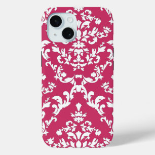 Pink Damask #3 at VictoriaShaylee iPhone 15 Case