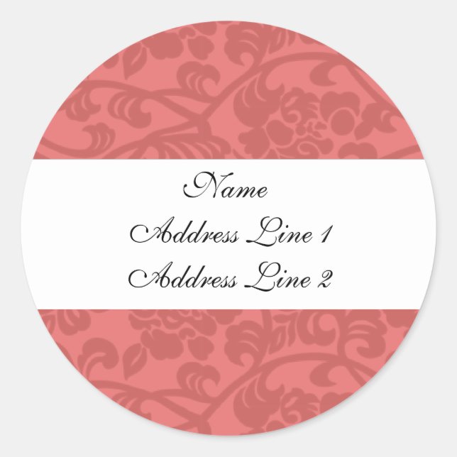 Pink Damask Address Labels (Front)