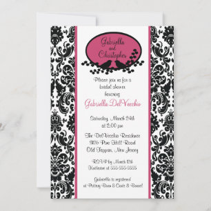 Pink Damask Bridal Shower Invitation
