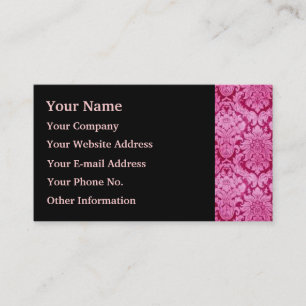 Pink Damask Business Card