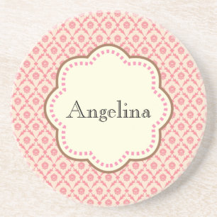 Pink Damask Coaster
