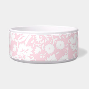 Pink Damask Custom Dog Bowl