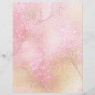 Pink Damask & Floral Scrapbook Paper