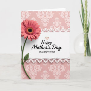 Pink Damask Mothers Day Card