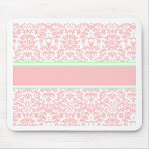 Pink Damask Mouse Pad