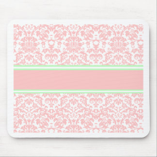 Pink Damask Mouse Pad