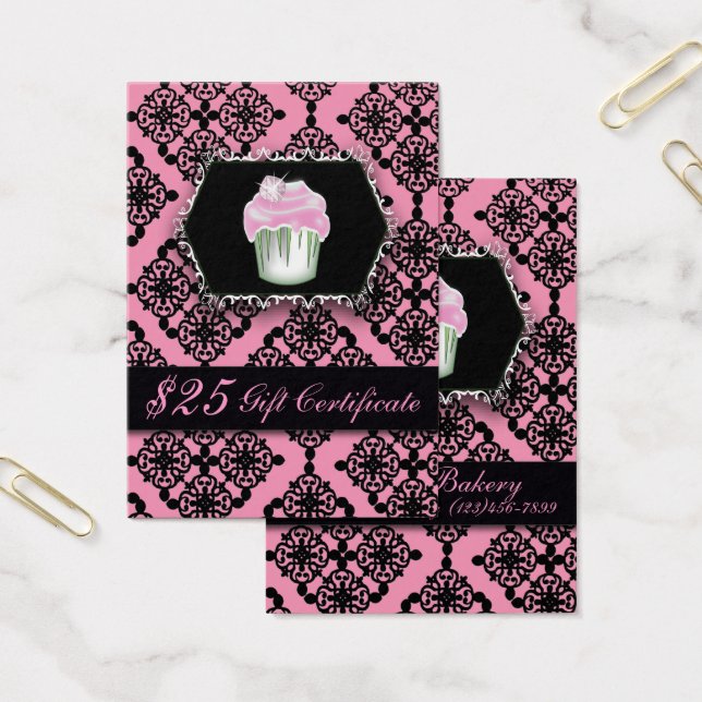 pink damask pastry chef baker bakery cupcake (Office)