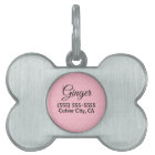 Pink Damask Personalised Pet Tag