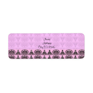 Pink Damask Return Address Label