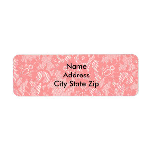 Pink Damask Return Address Label