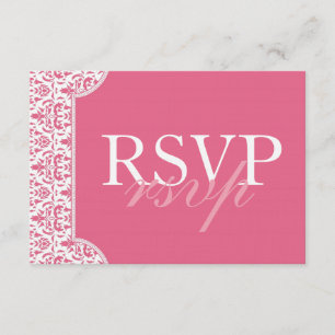 Pink Damask RSVP Card